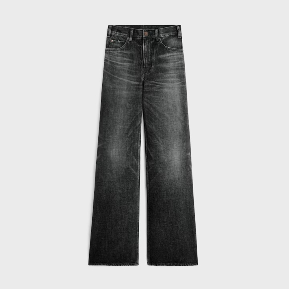 💯 Authentic Celine Wesley jeans in black ice rinse wash denim.